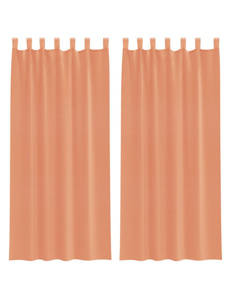 Tende in Voile con Tasche per Aste 2 pz Terracotta