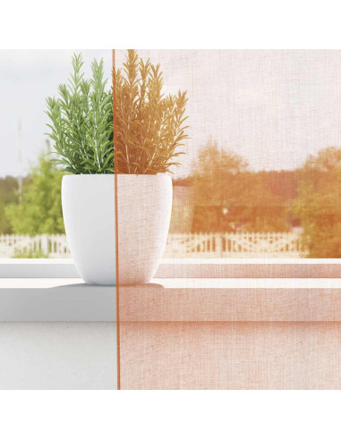 Tende in Voile con Tasche per Aste 2 pz Terracotta