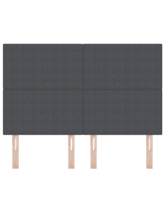 Testiera LED con testiera Grigio scuro 160 cm Poliestere