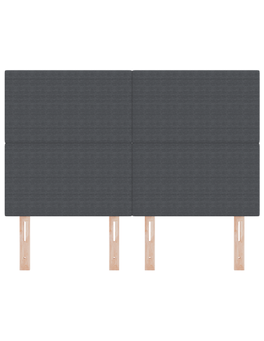 Testiera LED con testiera Grigio scuro 160 cm Poliestere