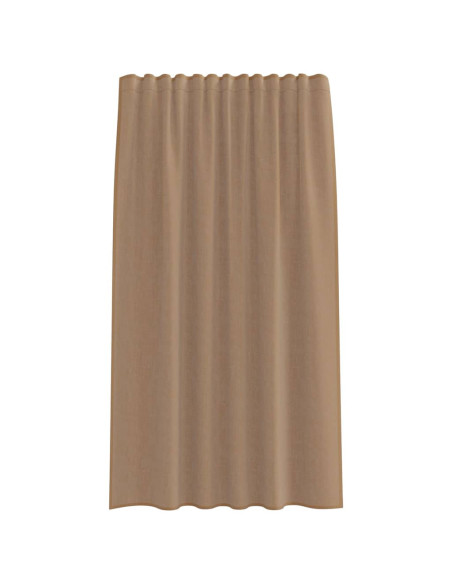 Tende in Voile con Tasche per Aste 2 pz Marrone Chiaro