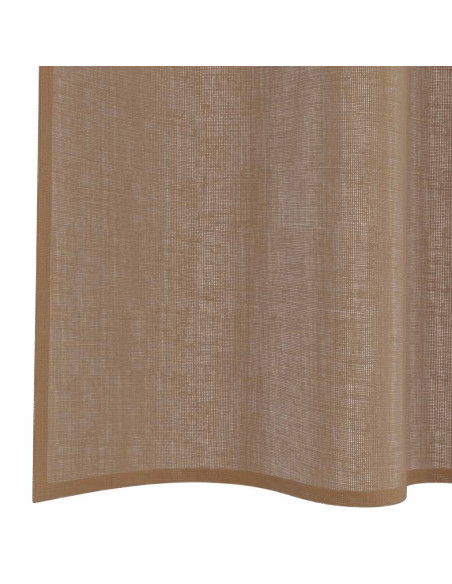Tende in Voile con Tasche per Aste 2 pz Marrone Chiaro