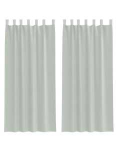 Tende in Voile con Tasche per Aste 2 pz Grigio Chiaro 2