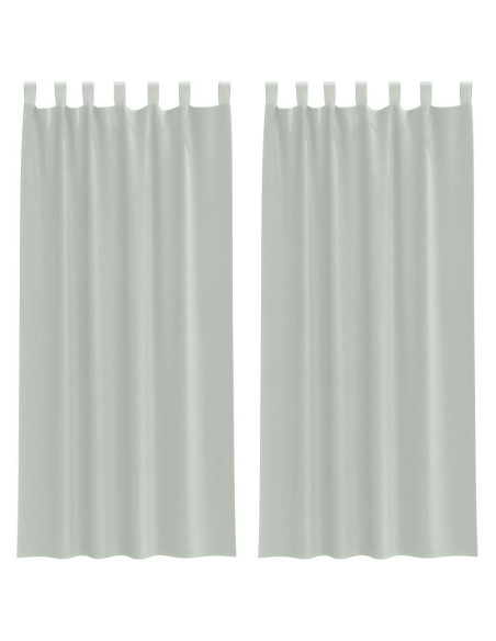 Tende in Voile con Tasche per Aste 2 pz Grigio Chiaro