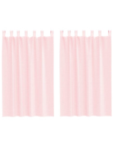 Tende in Voile con Tasche per Aste 2 pz Rosa Chiaro 2
