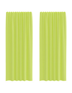 Tende in Voile con Tasche per Aste 2 pz Verde Mela 2