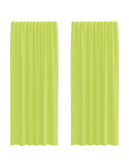 Tende in Voile con Tasche per Aste 2 pz Verde Mela