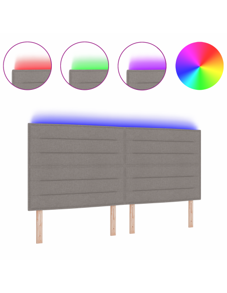 Testata LED Design Lines Tortora 200 cm Tessuto