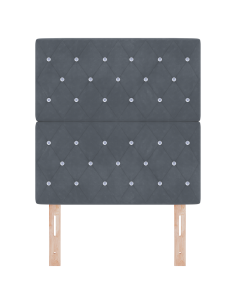 Testiera LED con testiera Grigio scuro 80 cm Poliestere