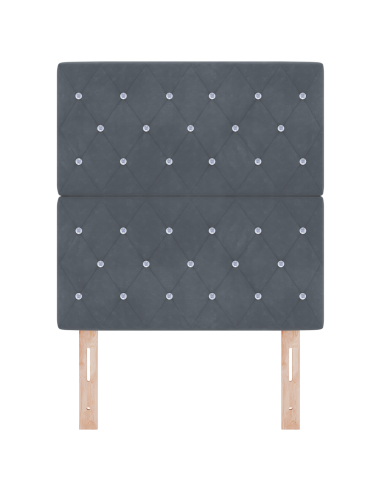 Testiera LED con testiera Grigio scuro 80 cm Poliestere