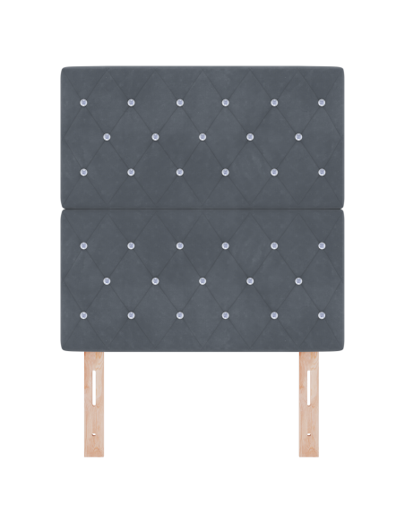 Testiera LED con testiera Grigio scuro 80 cm Poliestere