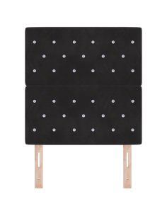 Testiera LED con luci a strisce a LED Nero 80 cm Poliestere