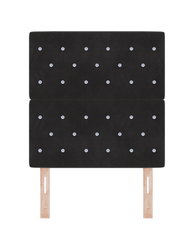 Testiera LED con luci a strisce a LED Nero 80 cm Poliestere