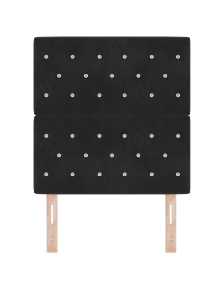 Testiera LED con luci a strisce a LED Nero 80 cm Poliestere