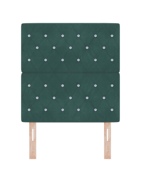 Testata LED Verde Scuro 80 cm in Velluto