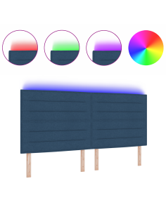 Testiera LED con luci a strisce a LED Blu 200 cm Poliestere 2