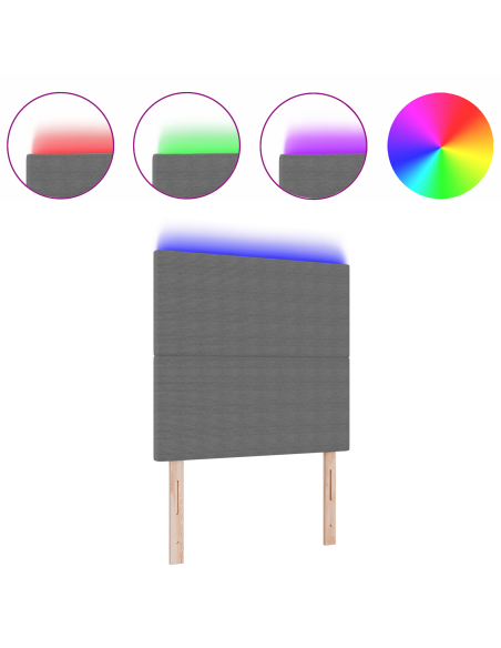 Testiera LED con testiera Grigio chiaro 80 cm Poliestere