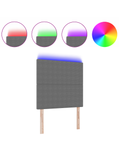 Testiera LED con testiera Grigio chiaro 90 cm Poliestere 2