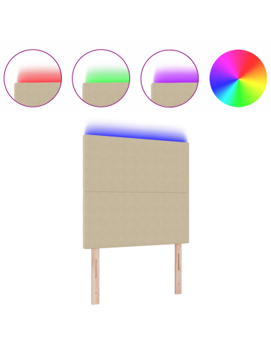 Testiera LED con testiera Grigio Verde 90 cm Poliestere