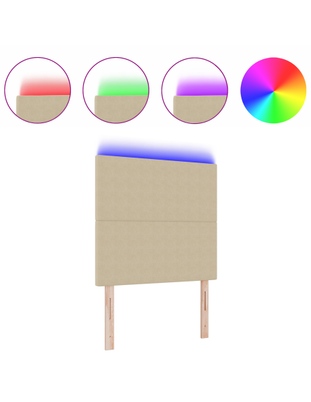 Testiera LED con testiera Grigio Verde 90 cm Poliestere