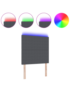 Testiera LED con testiera Grigio scuro 100 cm Poliestere 2