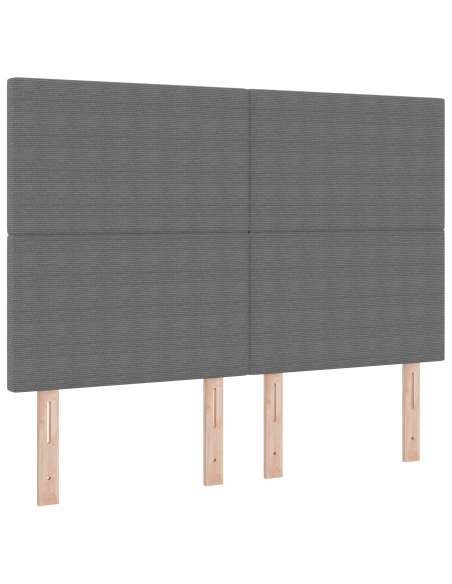 Lampada per Testiera Grigia 72 cm in Tessuto Corduroy