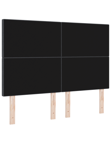 Testiera LED con testiera Grigio scuro 144 cm Poliestere