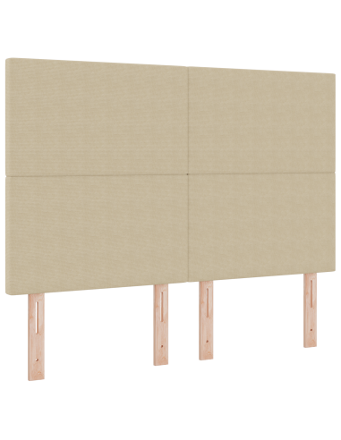 Testiera LED con testiera Grigio Verde 144 cm Poliestere