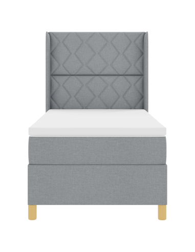 Letto a molle con materasso Grigio chiaro 140 x 200 cm Tessuto