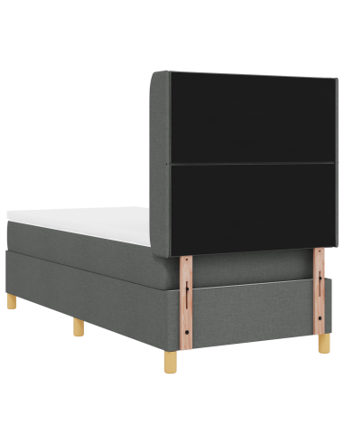 Letto a molle con materasso Grigio 140 x 200 cm Tessuto