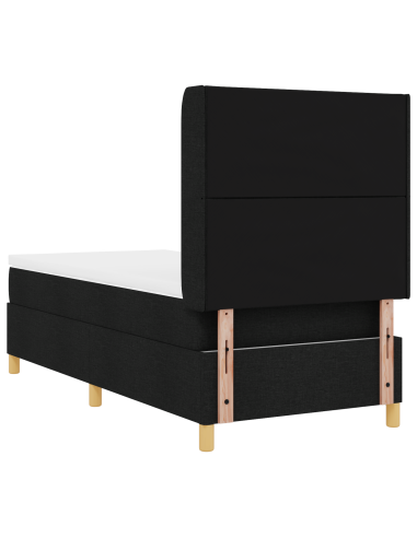 Letto a molle con materasso Nero 140 x 200 cm Tessuto