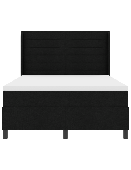 Letto a molle con materasso Nero 140 x 190 cm Tessuto