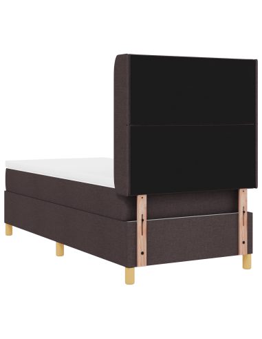 Letto a molle con materasso Marrone 140 x 200 cm Tessuto