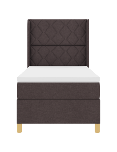 Letto a molle con materasso Marrone 140 x 200 cm Tessuto