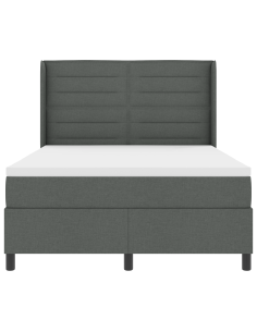 Letto a molle con materasso Grigio scuro 140 x 200 cm Tessuto