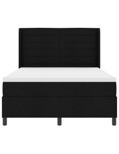 Letto a molle con materasso Nero 140 x 200 cm Tessuto