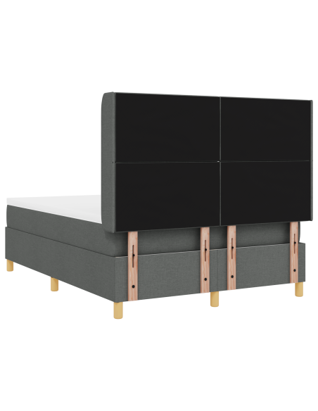 Letto Box Spring con Materasso & LED Grigio Scuro 140x200 cm Tessuto