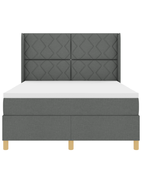 Letto Box Spring con Materasso & LED Grigio Scuro 140x200 cm Tessuto