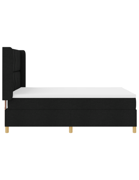 Letto con contenitore e materasso & LED Nero 140x200 cm Tessuto