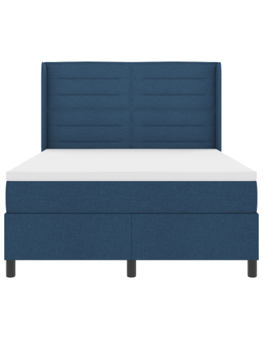 Letto a molle con materasso Blu 140 x 200 cm Tessuto