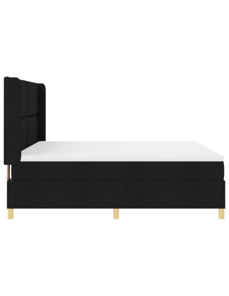 Letto Box Spring con Materasso e LED Nero 180x200 cm Tessuto