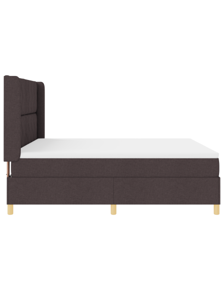 Letto Box Spring con Materasso e LED Marrone Scuro 180x200 cm Tessuto