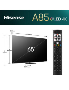 Hisense 65A86N TV 165,1 cm (65") 4K Ultra HD Smart TV Wi-Fi Nero, Grigio 150 cd/m² 2