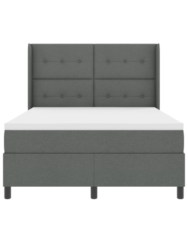 Letto a molle con materasso Grigio scuro 160 x 200 cm Tessuto