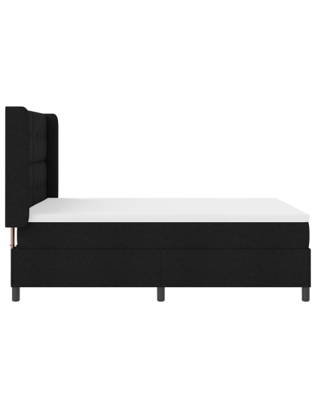 Rete a Molla con Materasso Nera 160x200 cm Tessuto