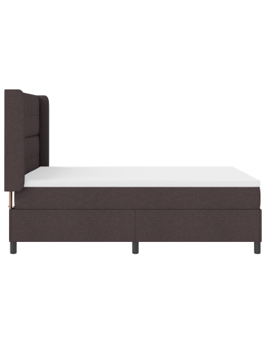 Letto a molle con materasso Marrone scuro 160 x 200 cm Tessuto