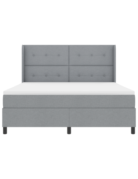 Letto a Box con Materasso Grigio Chiaro 180x200 cm Tessuto