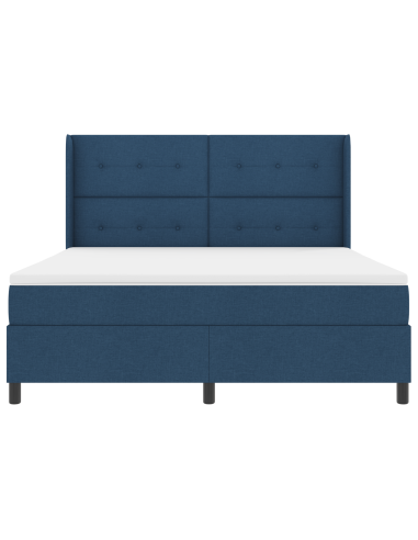 Letto a molle con materasso Blu 180 x 200 cm Tessuto