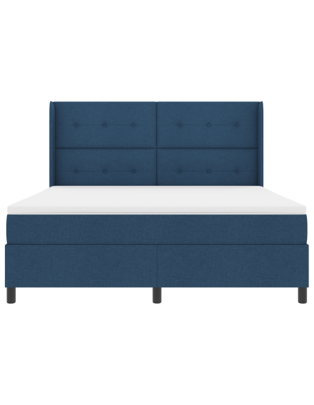 Letto Box Spring con Materasso Blu 180x200 cm Tessuto