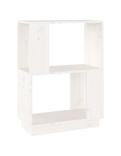 Libreria/Divisorio Bianco 51x25x70 cm in Legno Massello di Pino 2